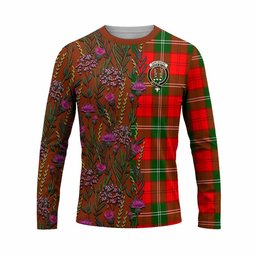 ScotsTee Shop Scottish Gartshore Family Crest Tartan T-shirt Scottish Thistle Flower Half Style