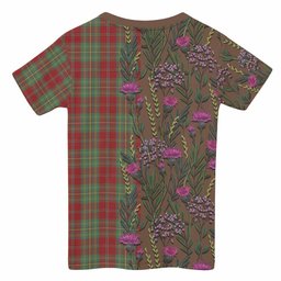 ScotsTee Shop Scottish Leask Family Crest Tartan T-shirt Scottish Thistle Flower Half Style