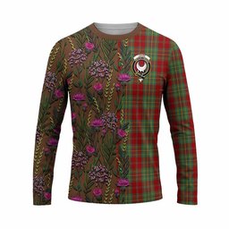 ScotsTee Shop Scottish Leask Family Crest Tartan T-shirt Scottish Thistle Flower Half Style