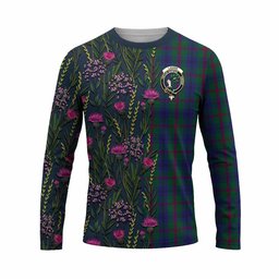 ScotsTee Shop Scottish Laurie Family Crest Tartan T-shirt Scottish Thistle Flower Half Style