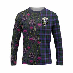 ScotsTee Shop Scottish Hunter (Hunterston) Family Crest Tartan T-shirt Scottish Thistle Flower Half Style