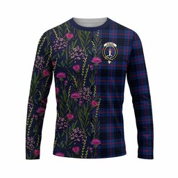 ScotsTee Shop Scottish Morgan Family Crest Tartan T-shirt Scottish Thistle Flower Half Style