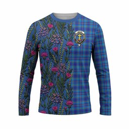 ScotsTee Shop Scottish Mercer Family Crest Tartan T-shirt Scottish Thistle Flower Half Style