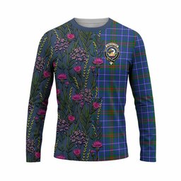 ScotsTee Shop Scottish Edmonstone Family Crest Tartan T-shirt Scottish Thistle Flower Half Style