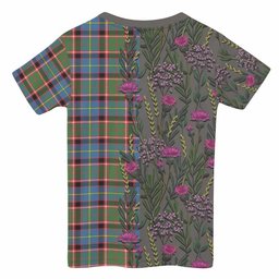 ScotsTee Shop Scottish Glass Family Crest Tartan T-shirt Scottish Thistle Flower Half Style
