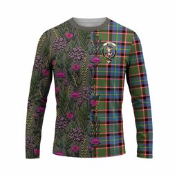 ScotsTee Shop Scottish Glass Family Crest Tartan T-shirt Scottish Thistle Flower Half Style