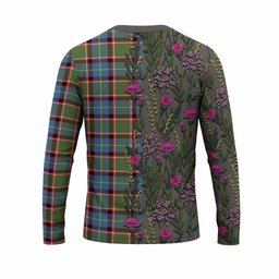 ScotsTee Shop Scottish Glass Family Crest Tartan T-shirt Scottish Thistle Flower Half Style