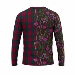 ScotsTee Shop Scottish Lindsay Family Crest Tartan T-shirt Scottish Thistle Flower Half Style