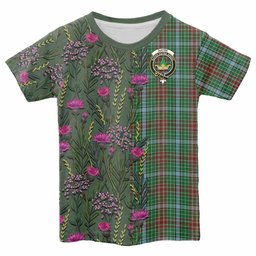 ScotsTee Shop Scottish Gayre Family Crest Tartan T-shirt Scottish Thistle Flower Half Style