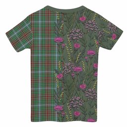 ScotsTee Shop Scottish Gayre Family Crest Tartan T-shirt Scottish Thistle Flower Half Style