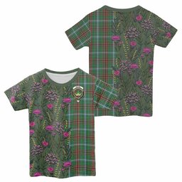 ScotsTee Shop Scottish Gayre Family Crest Tartan T-shirt Scottish Thistle Flower Half Style