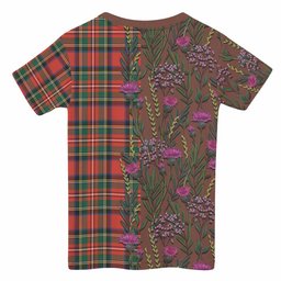 ScotsTee Shop Scottish Lyle Family Crest Tartan T-shirt Scottish Thistle Flower Half Style