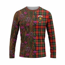 ScotsTee Shop Scottish Lyle Family Crest Tartan T-shirt Scottish Thistle Flower Half Style