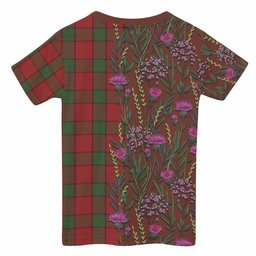 ScotsTee Shop Scottish Maxwell Family Crest Tartan T-shirt Scottish Thistle Flower Half Style