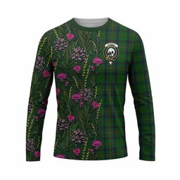 ScotsTee Shop Scottish Kennedy Family Crest Tartan T-shirt Scottish Thistle Flower Half Style