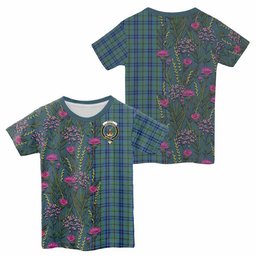 ScotsTee Shop Scottish Keith Family Crest Tartan T-shirt Scottish Thistle Flower Half Style