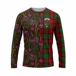 ScotsTee Shop Scottish MacPhail (McPhail) Family Crest Tartan T-shirt Scottish Thistle Flower Half Style