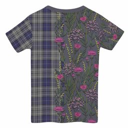 ScotsTee Shop Scottish Napier Family Crest Tartan T-shirt Scottish Thistle Flower Half Style