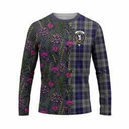 ScotsTee Shop Scottish Napier Family Crest Tartan T-shirt Scottish Thistle Flower Half Style