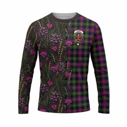 ScotsTee Shop Scottish Logan Family Crest Tartan T-shirt Scottish Thistle Flower Half Style