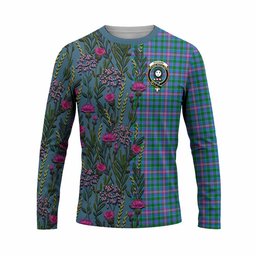 ScotsTee Shop Scottish Pitcairn Family Crest Tartan T-shirt Scottish Thistle Flower Half Style