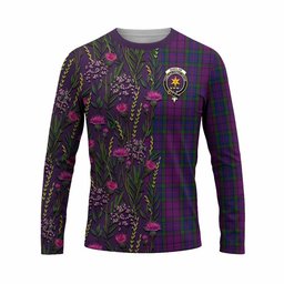 ScotsTee Shop Scottish Wardlaw Family Crest Tartan T-shirt Scottish Thistle Flower Half Style
