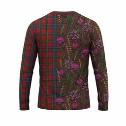 ScotsTee Shop Scottish Sinclair Family Crest Tartan T-shirt Scottish Thistle Flower Half Style