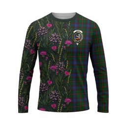 ScotsTee Shop Scottish Skene Family Crest Tartan T-shirt Scottish Thistle Flower Half Style