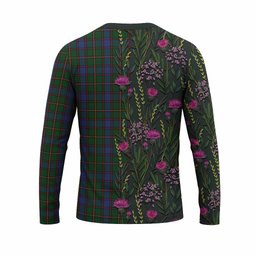 ScotsTee Shop Scottish Skene Family Crest Tartan T-shirt Scottish Thistle Flower Half Style