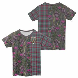 ScotsTee Shop Scottish Spence (Spens) Family Crest Tartan T-shirt Scottish Thistle Flower Half Style
