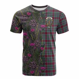 ScotsTee Shop Scottish Spence (Spens) Family Crest Tartan T-shirt Scottish Thistle Flower Half Style