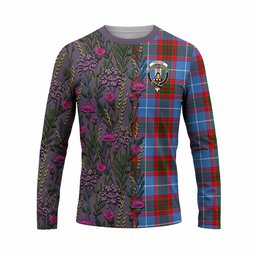 ScotsTee Shop Scottish Preston Family Crest Tartan T-shirt Scottish Thistle Flower Half Style