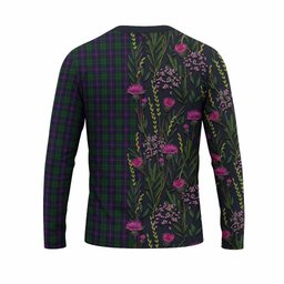 ScotsTee Shop Scottish Urquhart Family Crest Tartan T-shirt Scottish Thistle Flower Half Style