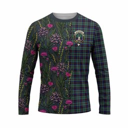 ScotsTee Shop Scottish Stephenson (Stevenson) Family Crest Tartan T-shirt Scottish Thistle Flower Half Style