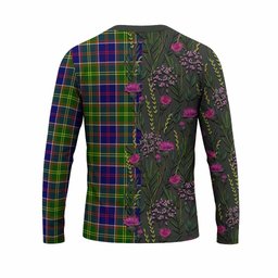 ScotsTee Shop Scottish Whitefoord Family Crest Tartan T-shirt Scottish Thistle Flower Half Style