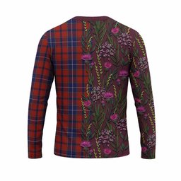 ScotsTee Shop Scottish Wishart Family Crest Tartan T-shirt Scottish Thistle Flower Half Style
