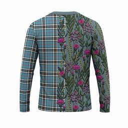 ScotsTee Shop Scottish Thompson (Thomson) Family Crest Tartan T-shirt Scottish Thistle Flower Half Style