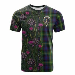 ScotsTee Shop Scottish Watson Family Crest Tartan T-shirt Scottish Thistle Flower Half Style