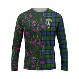 ScotsTee Shop Scottish Paterson Family Crest Tartan T-shirt Scottish Thistle Flower Half Style