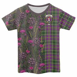 ScotsTee Shop Scottish Taylor (Tailyour) Family Crest Tartan T-shirt Scottish Thistle Flower Half Style