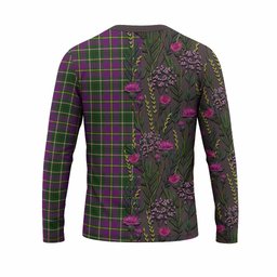ScotsTee Shop Scottish Taylor (Tailyour) Family Crest Tartan T-shirt Scottish Thistle Flower Half Style