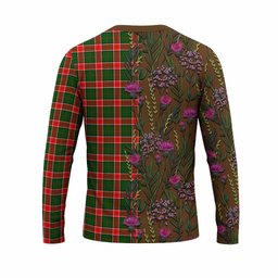 ScotsTee Shop Scottish Pollock Family Crest Tartan T-shirt Scottish Thistle Flower Half Style