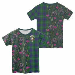 ScotsTee Shop Scottish Oliphant Family Crest Tartan T-shirt Scottish Thistle Flower Half Style