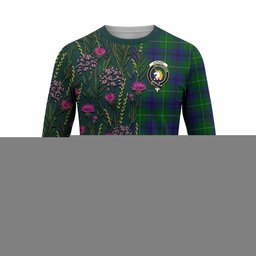 ScotsTee Shop Scottish Oliphant Family Crest Tartan T-shirt Scottish Thistle Flower Half Style