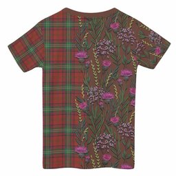 ScotsTee Shop Scottish Seton Family Crest Tartan T-shirt Scottish Thistle Flower Half Style