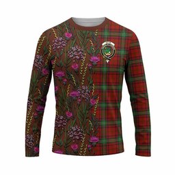 ScotsTee Shop Scottish Seton Family Crest Tartan T-shirt Scottish Thistle Flower Half Style