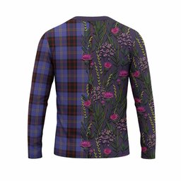 ScotsTee Shop Scottish Rutherford Family Crest Tartan T-shirt Scottish Thistle Flower Half Style