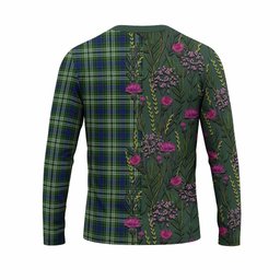 ScotsTee Shop Scottish Swinton Family Crest Tartan T-shirt Scottish Thistle Flower Half Style