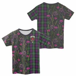ScotsTee Shop Scottish Wilson Family Crest Tartan T-shirt Scottish Thistle Flower Half Style