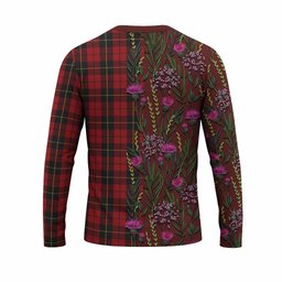ScotsTee Shop Scottish Wallace Family Crest Tartan T-shirt Scottish Thistle Flower Half Style